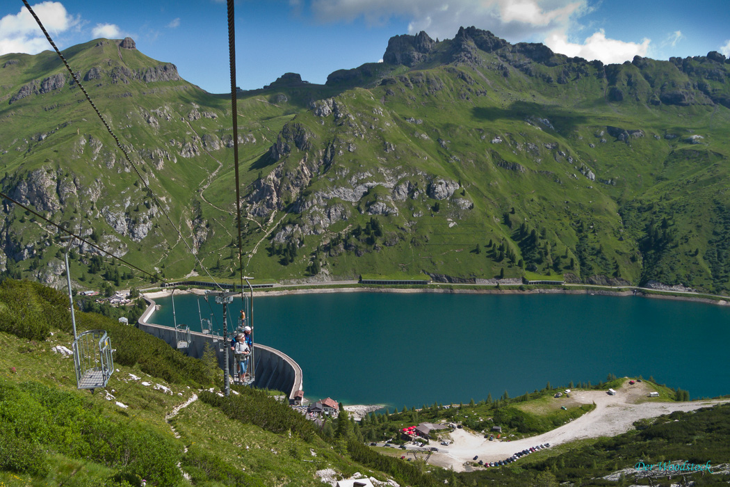 Fedaja-Stausee unterhalb der Marmolada, Südtirol